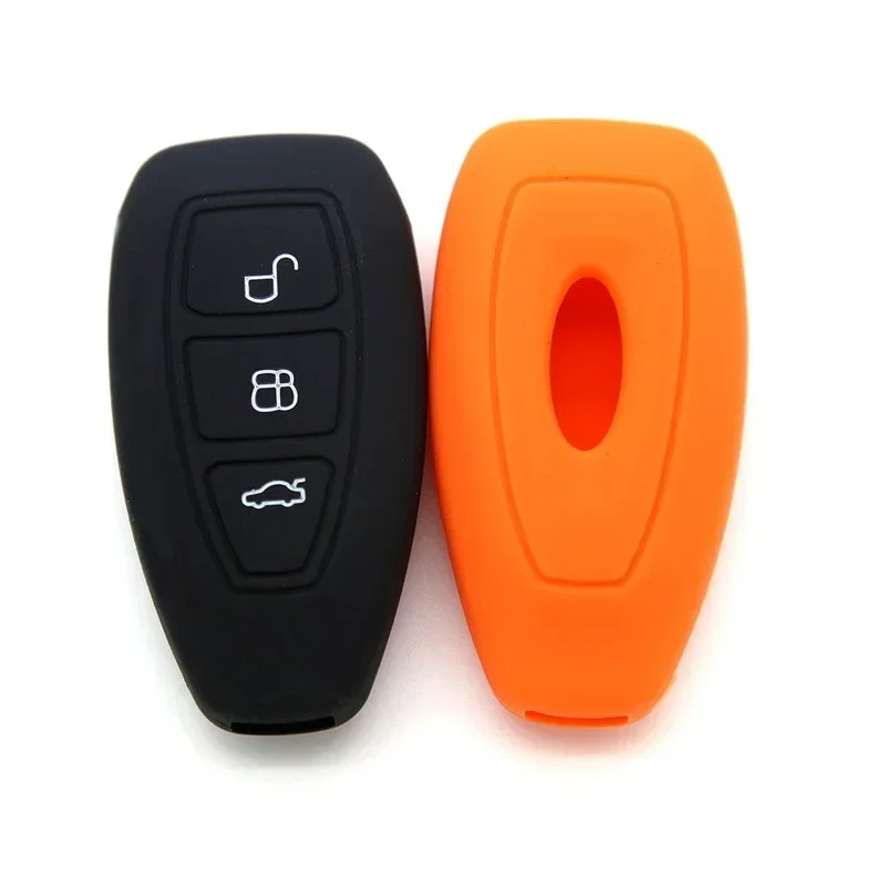 Silicone Car Key Case Cover For Ford Mondeo Focus Fiesta Kuga C-Max S-Max MK3 Replacement Auto 3 Buttons Key Protector