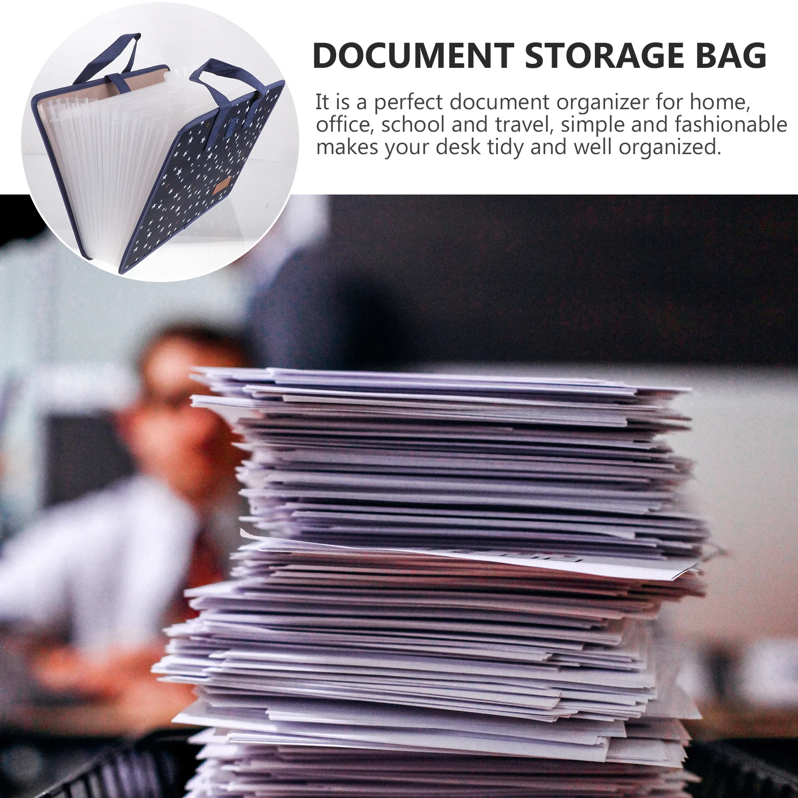 

13 Pockets Expanding File Folder Waterproof Oxford Fabric Portable Document Organizer For A4 Papers Receipts Cards Storage Bag