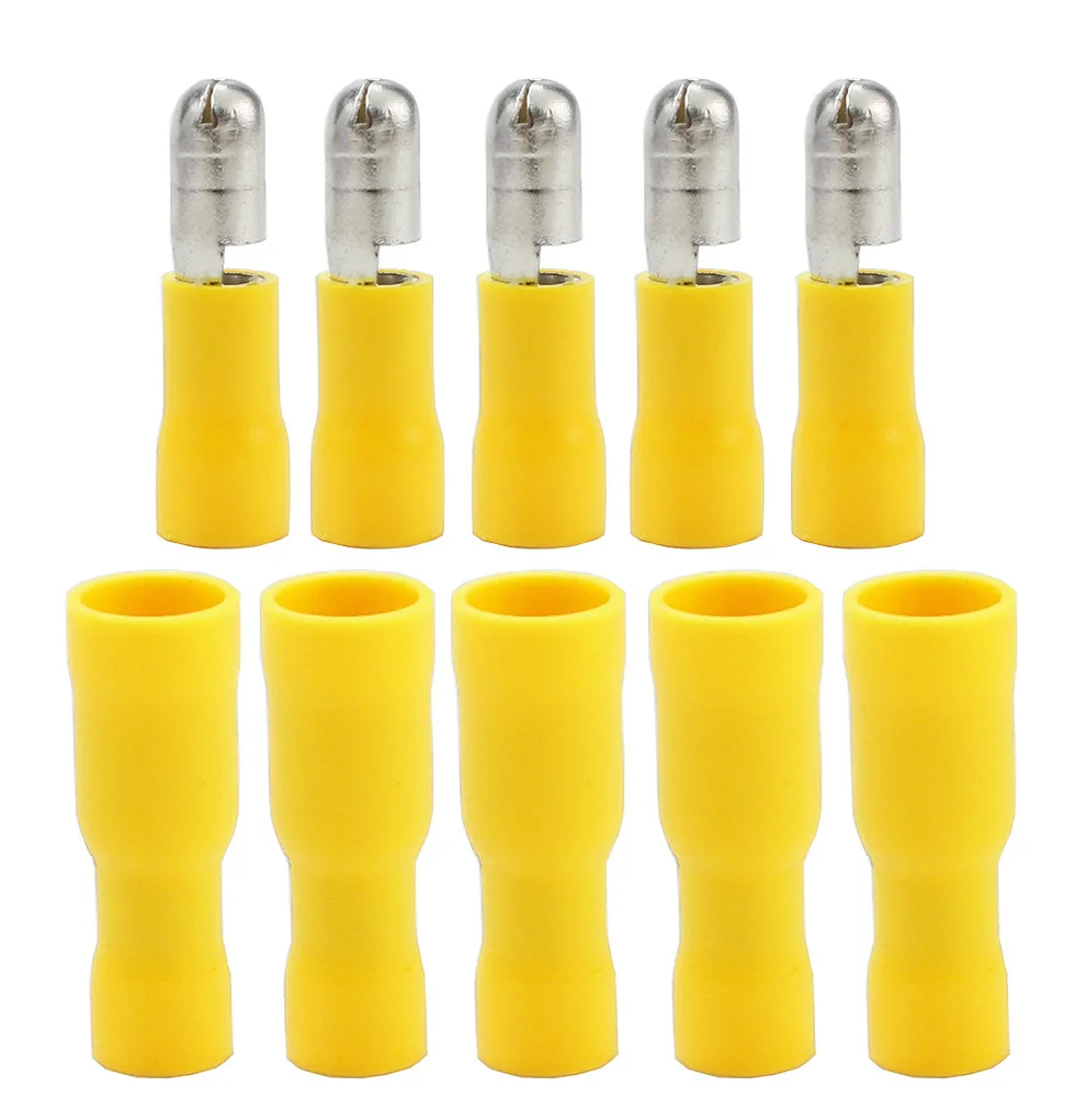 MPD+FRD PVC Bullet Shaped Female Male Insulating Joint Wire Connector Bullet Audio Wiring Insulated Electrical Crimp Terminal