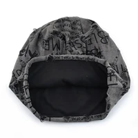 Bonnet avec lettres imprimées pour femmes et hommes, Vintage, Design craquelé en détresse ​ Wasteland Style Printemps Été Chaud Doublé Polaire Hiver 3