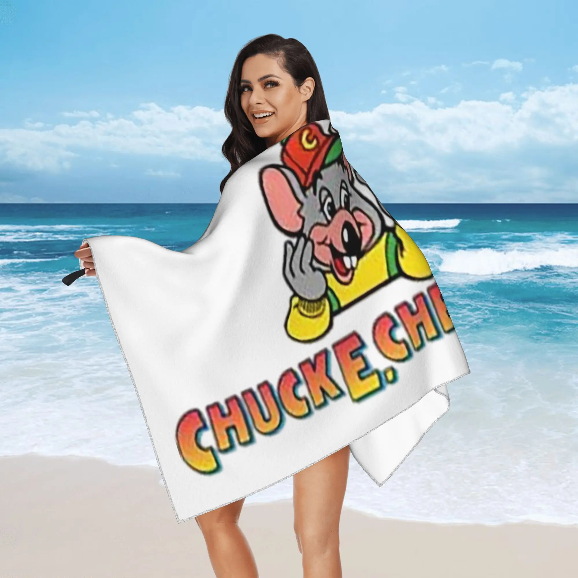 Chuck E Cheese  Beach Towel Soft Microfiber Quick Dry Absorbent Quick Towels For Swimming