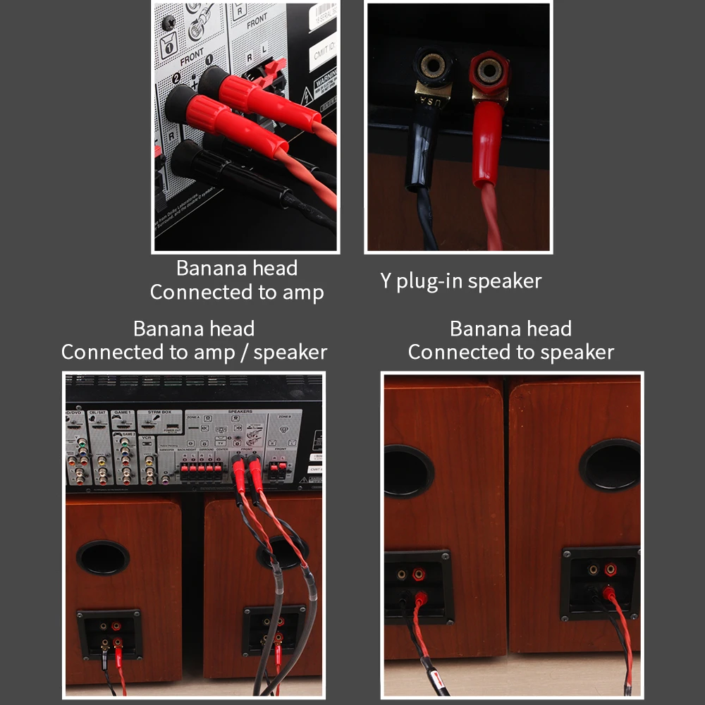 YYAUDlO jedna para głośnik HiFi cablewysokiej czystości 6N OFc z kablem Bananaand Y 24K złota wtyczka tubowy forampler głośnik