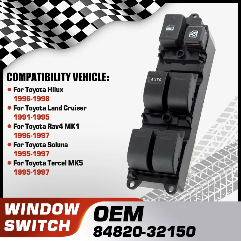 

84820-32150 Power Master Window Switch For Toyota Hilux Toyota Land Cruiser Toyota Rav4 Toyota Soluna Toyota Tercel 1995-1997
