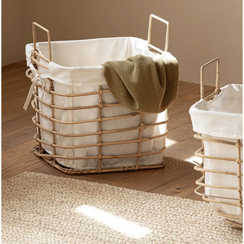 Japanese Rattan Storage Basket, Laundry Basket, Clothing, Toys, Organizer Boxes, Versatile, Practical, Home Supplies