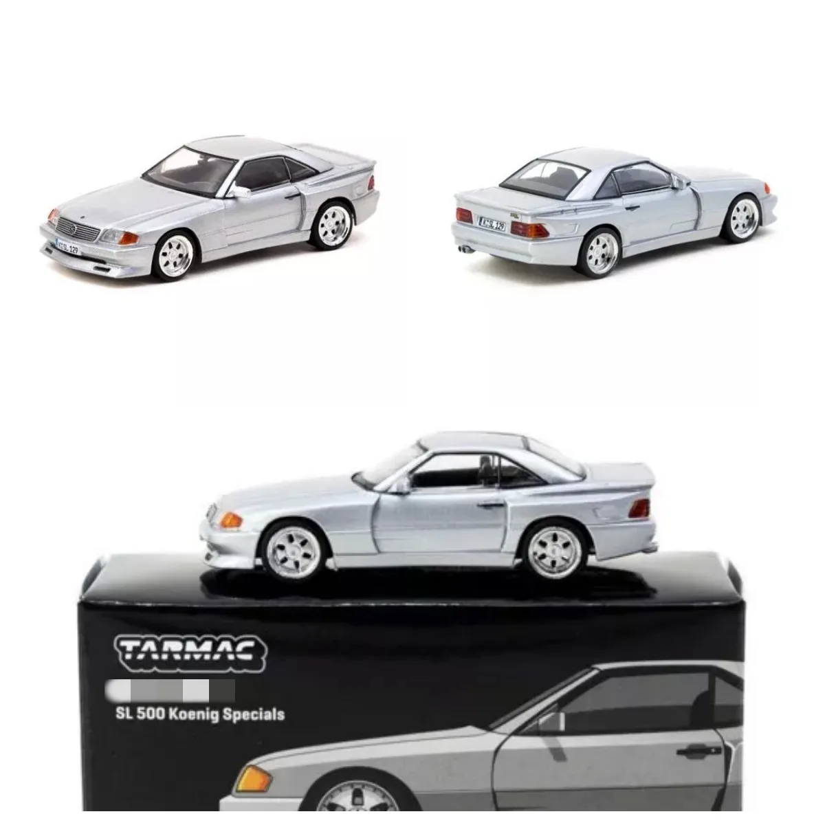 Tarmac Works 1:64 MB SL 500 Koenig Specials Silver Diecast Model Car Collection Limited Edition Hobby Toys