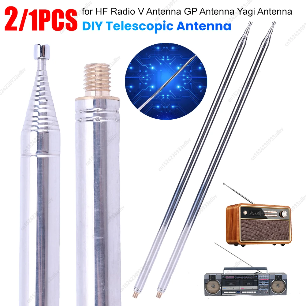 5.6Mステンレス鋼伸縮アンテナM10ネジ交換アンテナ空中DIY HF無線VアンテナGPアンテナ八木アンテナ用