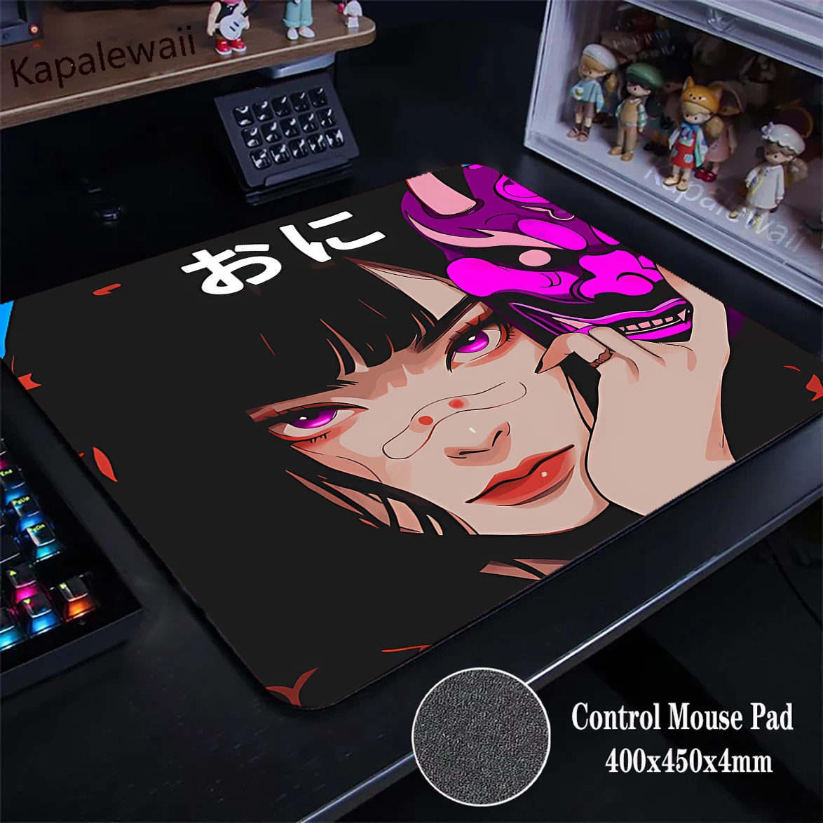 

Gaming Desk Mat Anime Mask Girl Mouse Pad Professional E-Sports Mousepad PC Gamer Control Desk Mat Premium Lock Edge Mice Mat