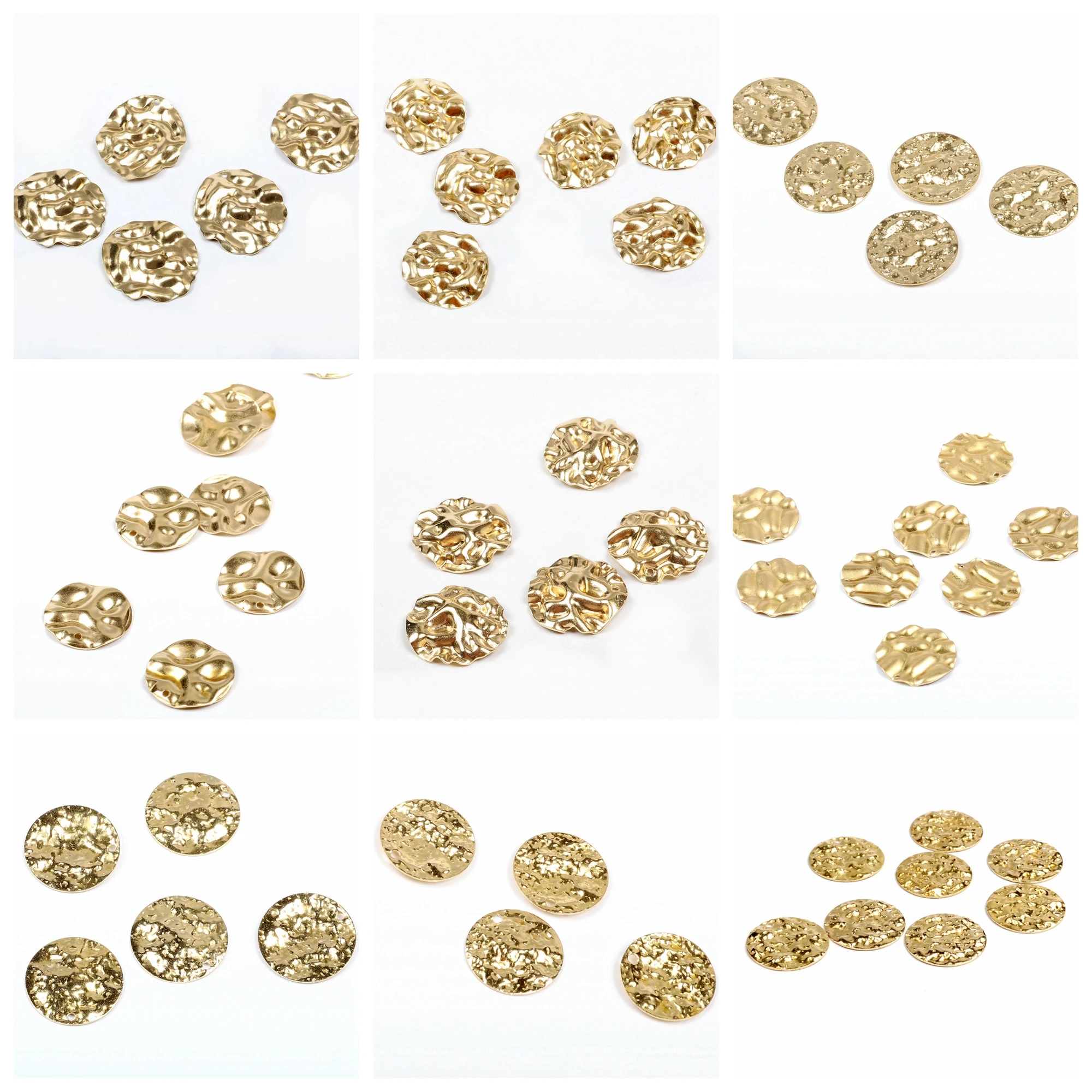 

Hammered Brass Charms,Coin Shaped connector,Findings Accessories For Diy Earrings Necklace Bracelet DIY Making,Jewelry Supplies
