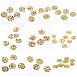 Hammered Brass Charms,Coin Shaped connector,Findings Accessories For Diy Earrings Necklace Bracelet DIY Making,Jewelry Supplies
