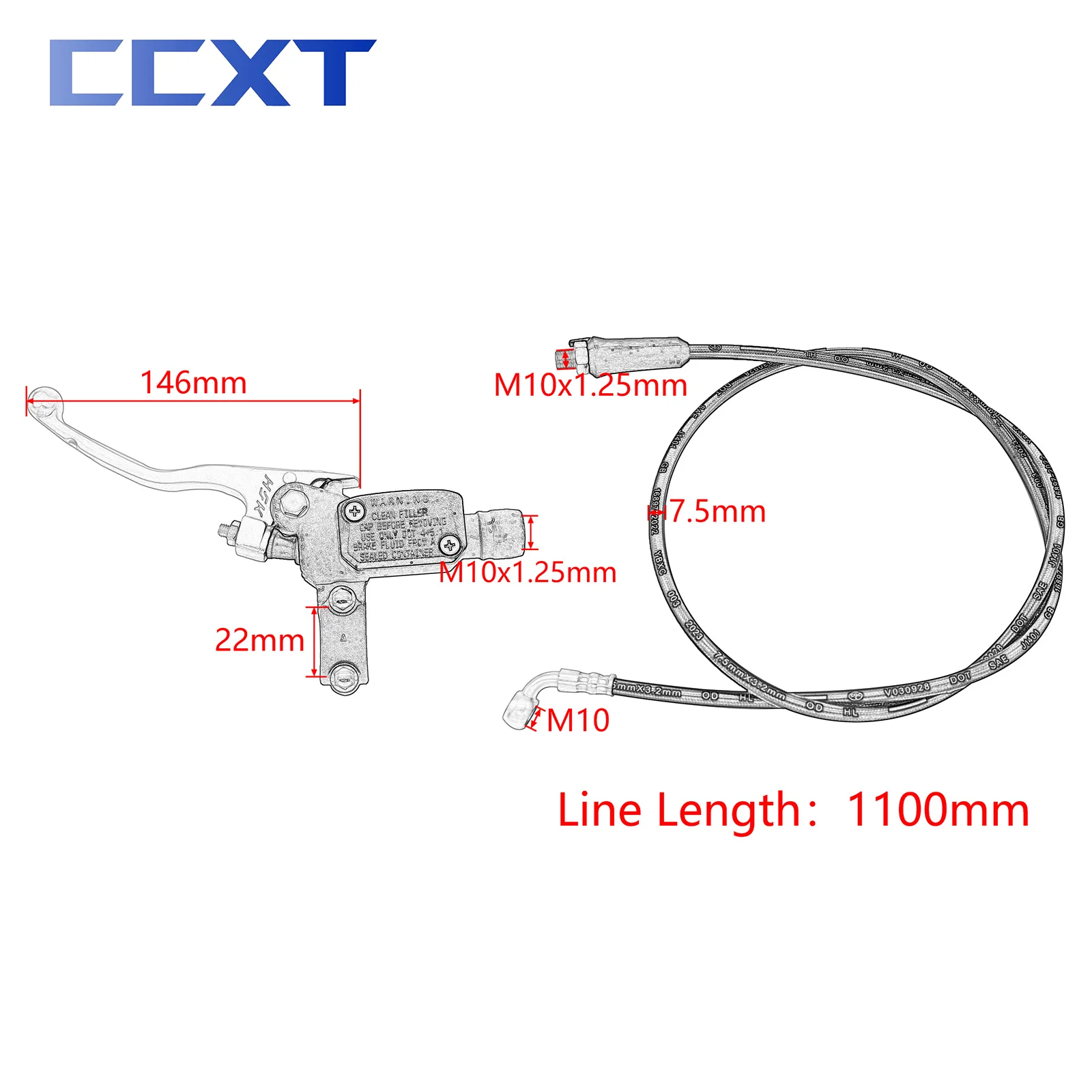 Motorcycle Hydraulic Clutch Master Cylinder Assembly Oil Hose Pipe For Husqvarna TX FX TE FE TC FC For KTM EXC SX SXF XCF XC XCW image 6