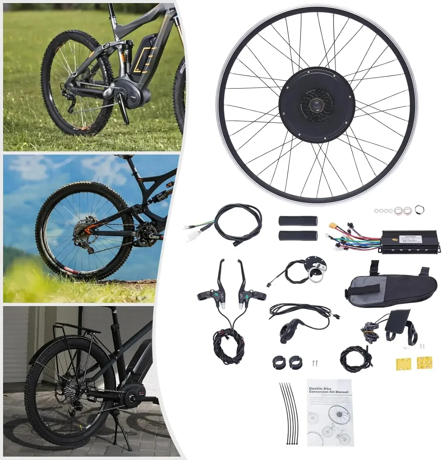 

Комплект для переоборудования электрического велосипеда, 48 В, 1000 Вт, 700C, 28 дюймов/29 дюймов, комплект ступицы для электрического велосипеда на переднем/заднем колесе с ЖК-дисплеем и PAS