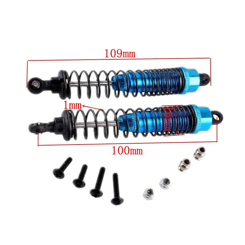 2 Pieces RC Car Aluminum Alloy Upgrade Oil Filled Rear Shock Absorber For 1/10 Scale Models Kyosho Optima 4WD CNC Hobby Buggy