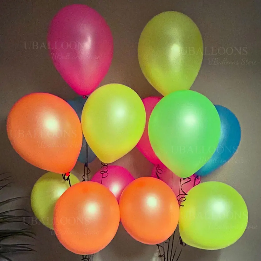 10/30/50 Stück UV-Neon-Luftballons, schwarzes Licht, leuchtet im Dunkeln, fluoreszierende Neon-Glühballons für Geburtstag, 80er-90er-Jahre, Disco-Party-Dekoration