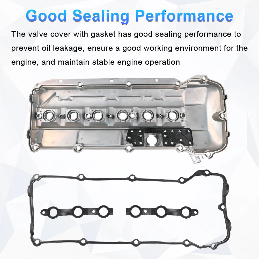 طقم غطاء صمام الألومنيوم لسيارات BMW E46 E39 E53 323i 325i 325Ci 328i 328C M52/M54 2.5L 2.8L 3.0L,11121432928, مع حشية ومسامير