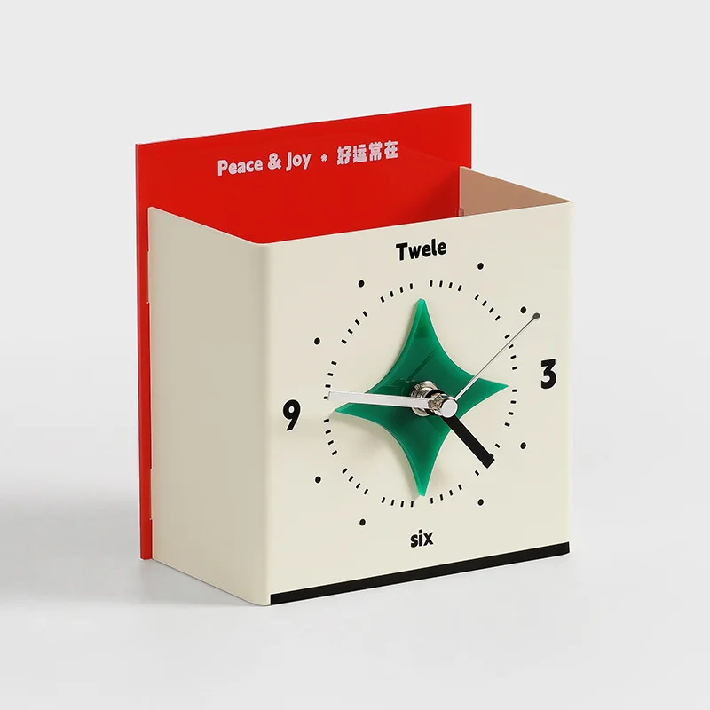 

Home Creative Pendulum Desktop Clock Living Room Entrance Storage Ornament Office Desktop Figurines Clock Decoration