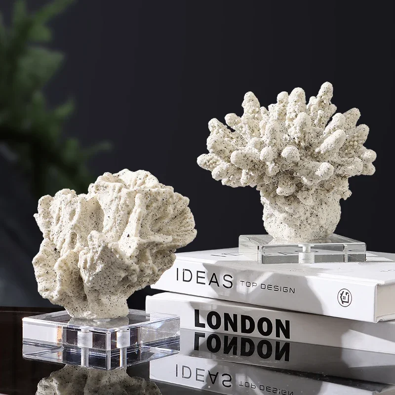 Resin Handicrafts Simulated Coral Ornaments Irregular Coral Sculpture Decorative Figurines Home Decoration Accessories