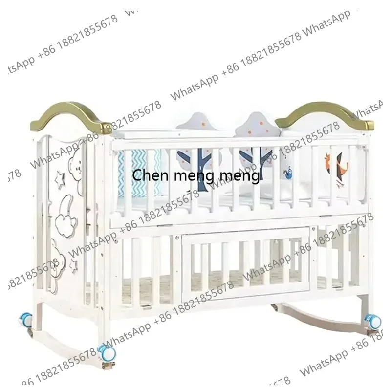 Baby Bassinet Bunk Beds for Newborn Natural Wood Comfortable Crib Multifunction Convenient Bedside Baby Crib Bed