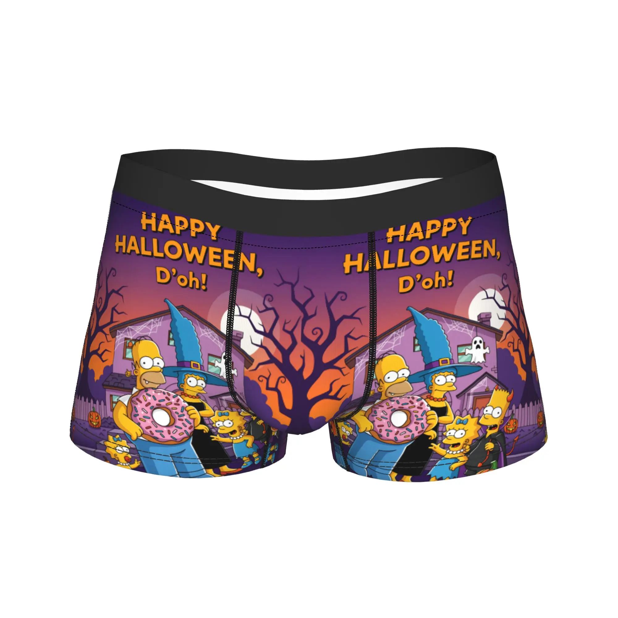 S-Simpsons Happy Halloween D'oh Family Underwear Male Shorts Briefs Novelty Boxer Shorts Quality Design Large Size Underpants
