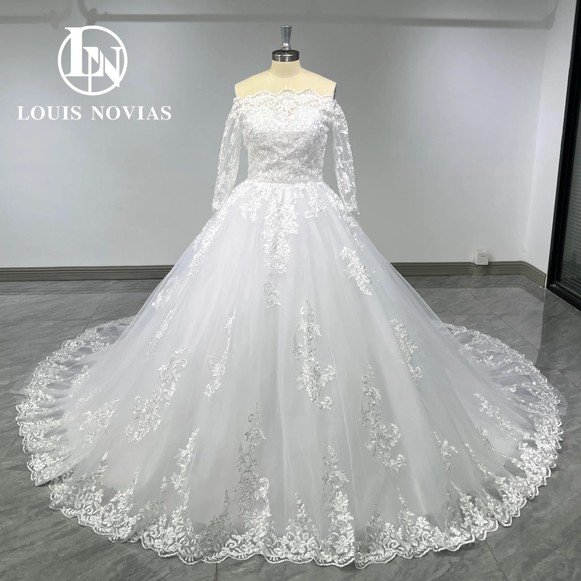 Louis novias vestido de baile vestido de casamento com jaqueta querida bordado botão tribunal trem 100% fotos reais vestidos de novia