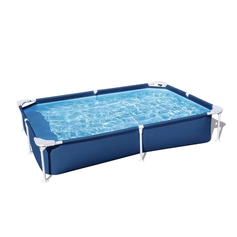 56401 2.21m X 1.50m X 43cm   Rectangular Frame Piscina Family PVC Above Ground Outdoor Swimming Pool