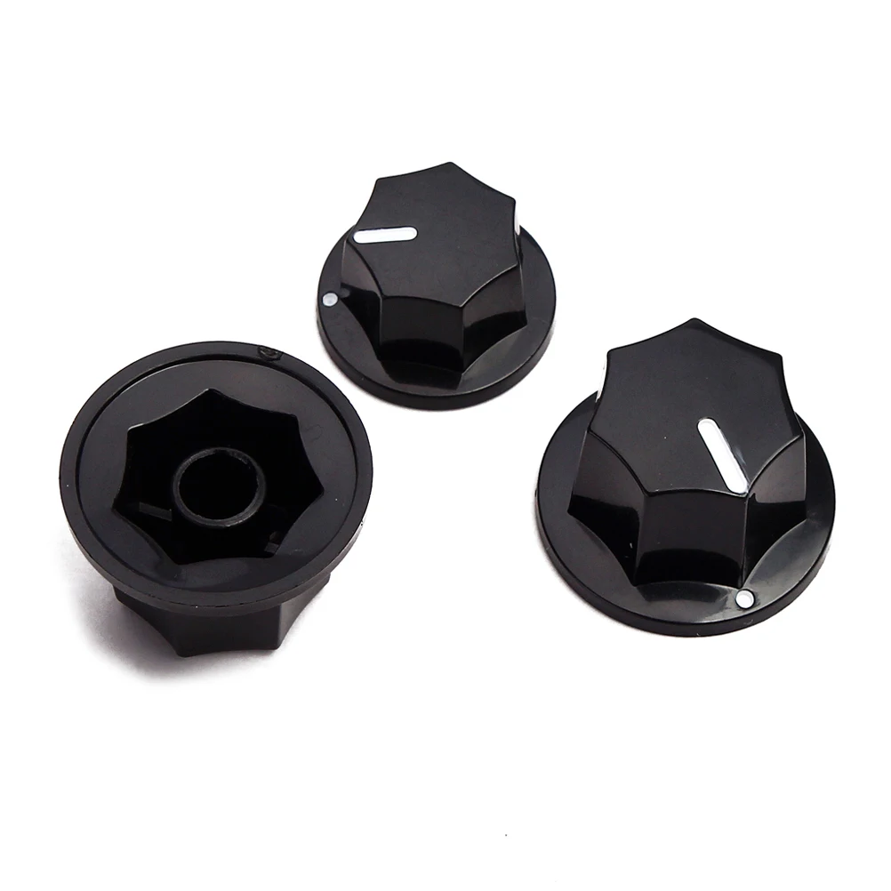

3Pcs Black Volume Tone Control Knobs Vintage Style Plastic Guitar Accessories Parts