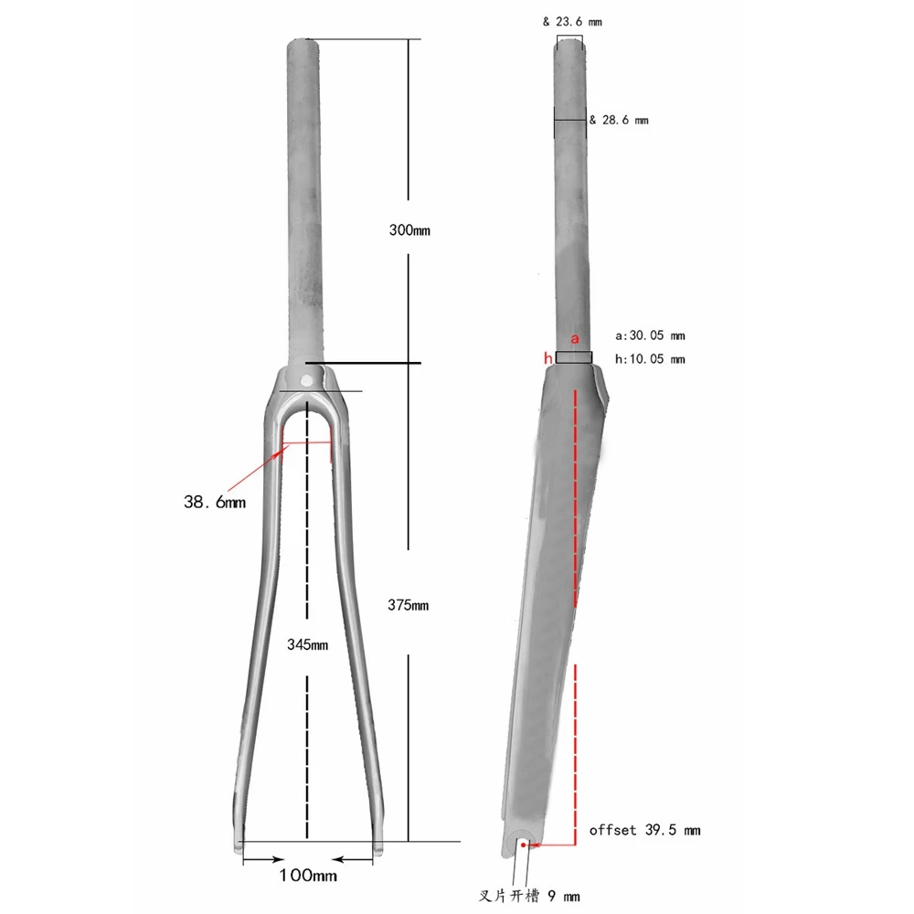 road bike carbon fork full carbon fiber  road bicycle 3K UD carbon fork fork carbon front fork Track Fixed Gear hard fork 28.6mm