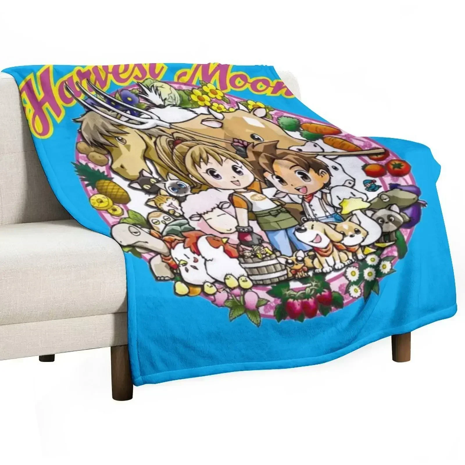 farmer kids Throw Blanket Soft Plaid Retros Warm warm for winter Furry Heavy Blankets
