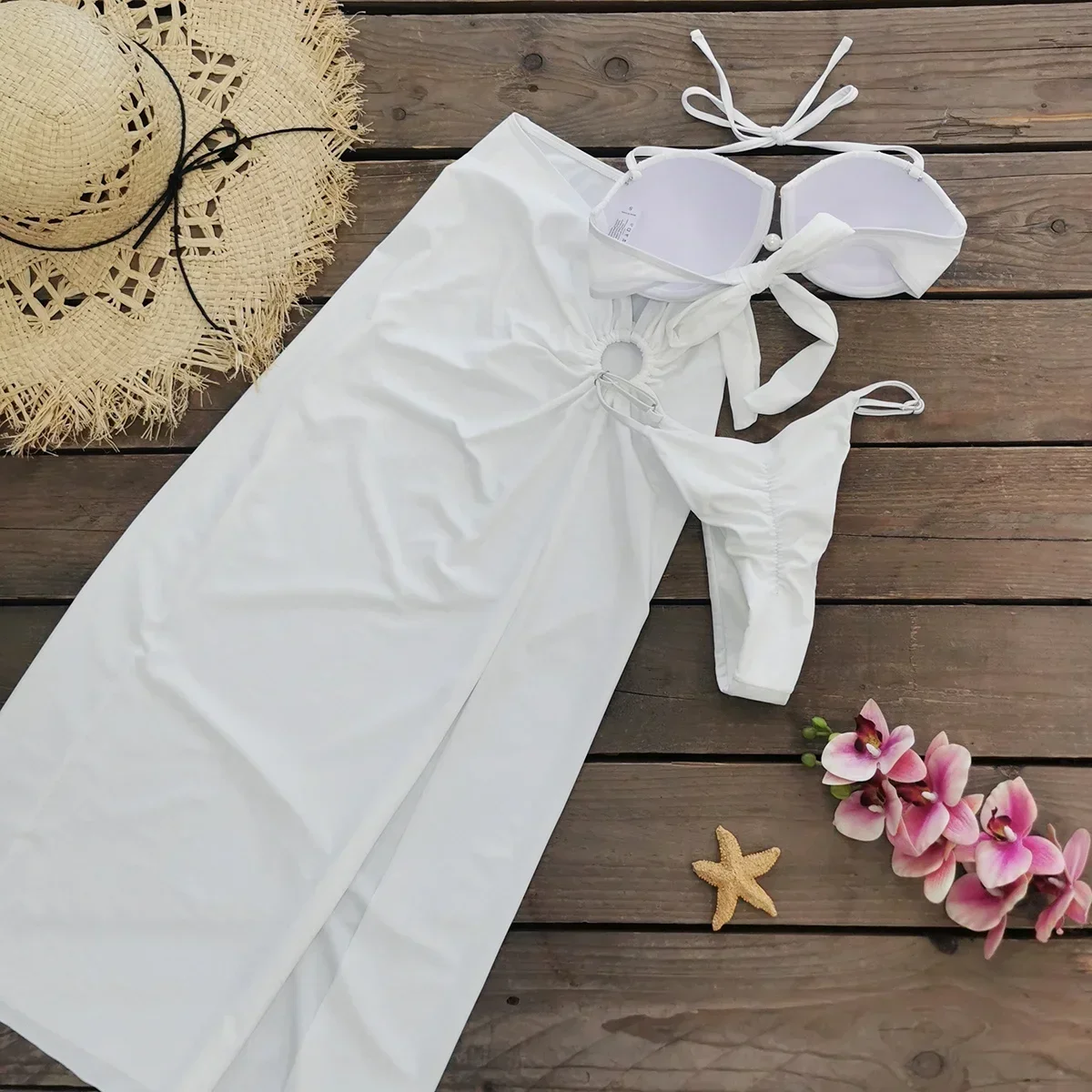 Set With Skirt Women Two-Pieces Swimsuit 2024 New High Fork Skirt Set Biquini Swimwear For Girl Clothing ok