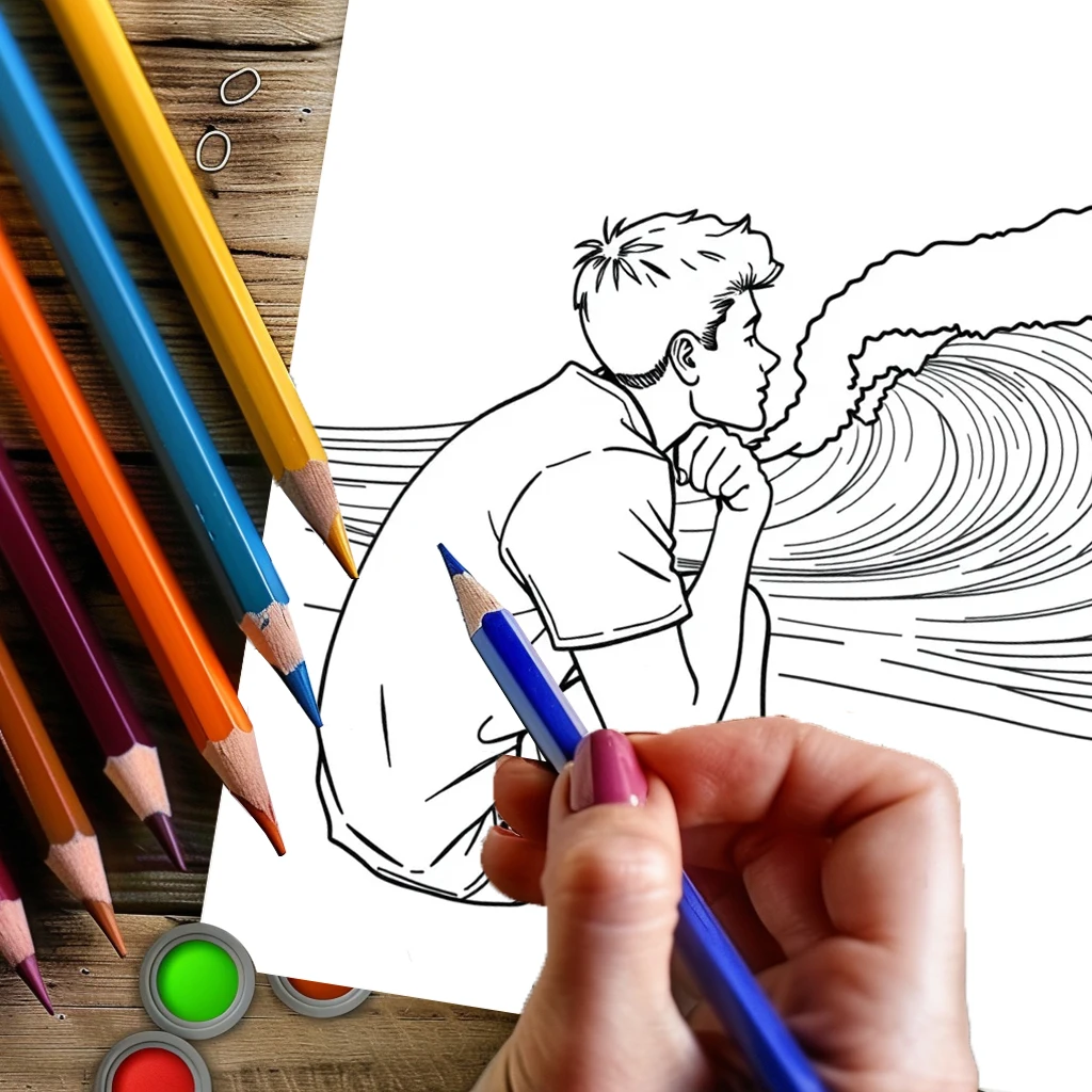 28ページのオリジナル夏のビーチで楽しむ大人向け塗り絵 |   塗り絵、クリスマスや感謝祭のための画材