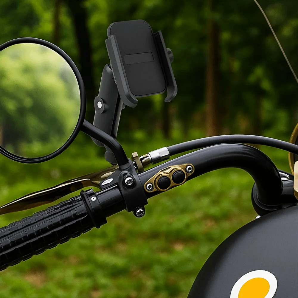 

Aluminum Alloy Moto Bicycle Rearview Mirror Bracket Support Bracket Shockproof Cell Phone Stand Non-slip Adjustable