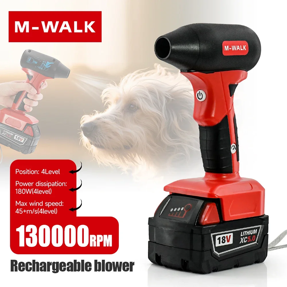 M-WALK 18V Electric Turbojet Fan 130000rpm Vehicle Defog And Dust Removal Mini Storm Adjustable Speed Pet Hair Dryer