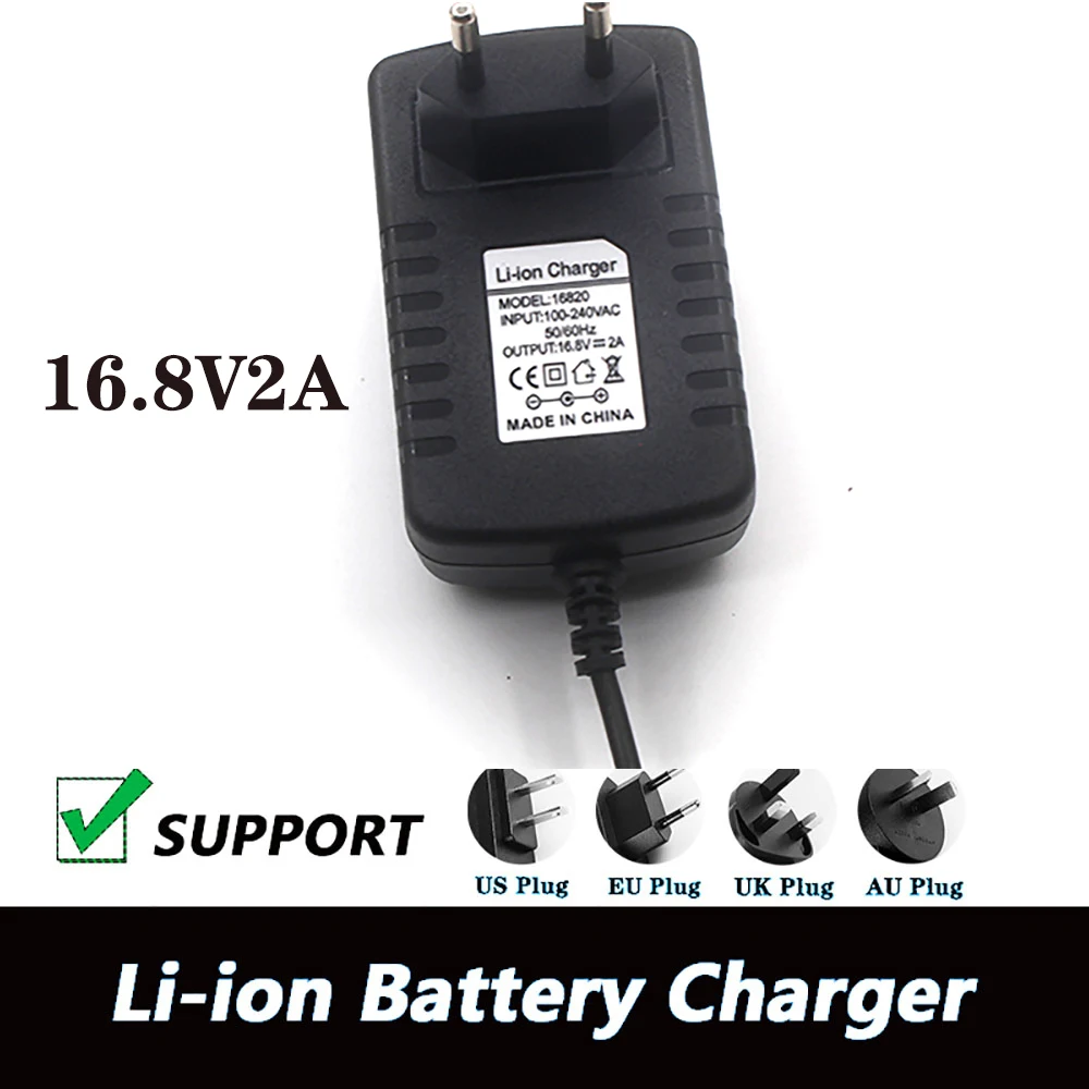 16.8V 2A Lithium  Battery Charger for 14.4V 18650 Li-ion Battery Pack DC Power 5.5mm x 2.1mm  4.0*1.7mm 3.5*135mm With clip