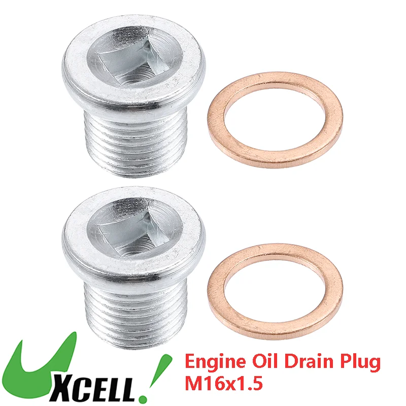 UXCELL Vehicle Stainless Steel Engine Oil Drain Plug 2 Pcs M16x1.5 Engine Oil Drain Screw with Gasket for Mercedes CLA 180