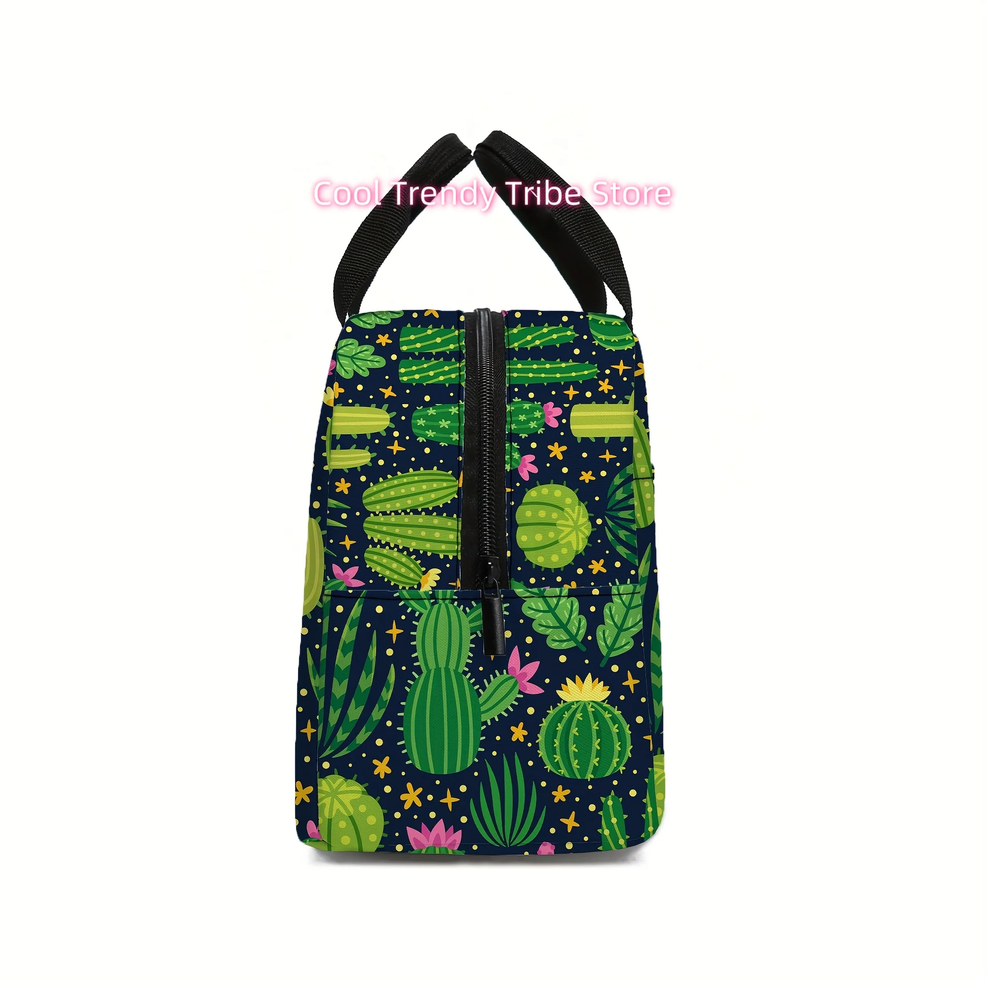 Cactus Print Lunch Bag, Insulated Tote Bag, Portable   Ice Pack, Multi-Function Lunch   Unisex Insulated Ba