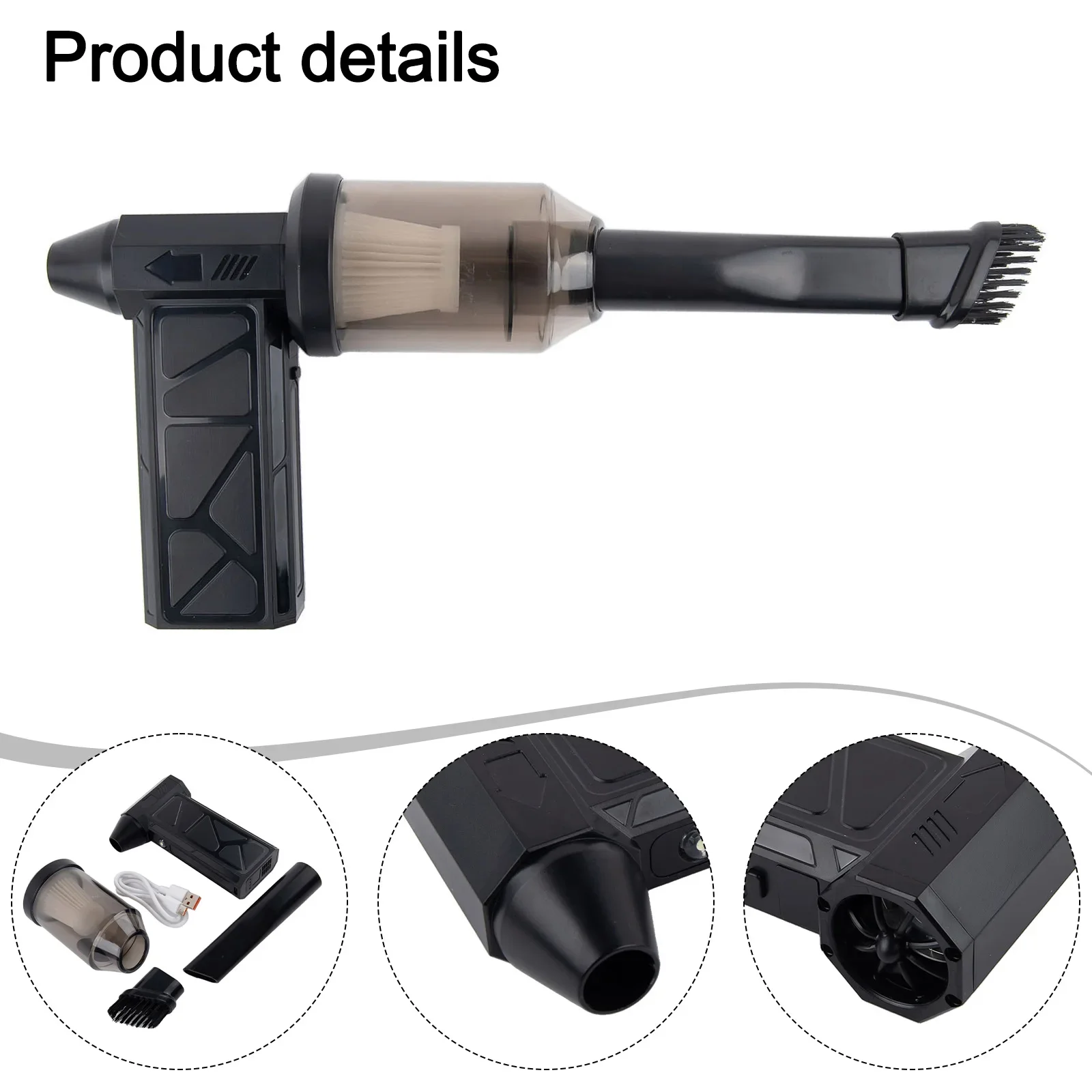 

Black Portable Handheld Fan Efficient Charging Tool Fan Motor Compact Design Long Battery Life Multiple Uses Efficient Charging