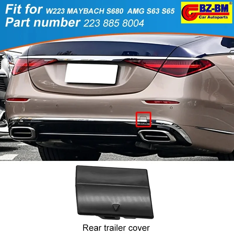 Rear Bumper Tow Hook Trailer Cover For Mercedes benz W223 MAYBACH S680 AMG S63 S65 Series 2238858004 A2238858004