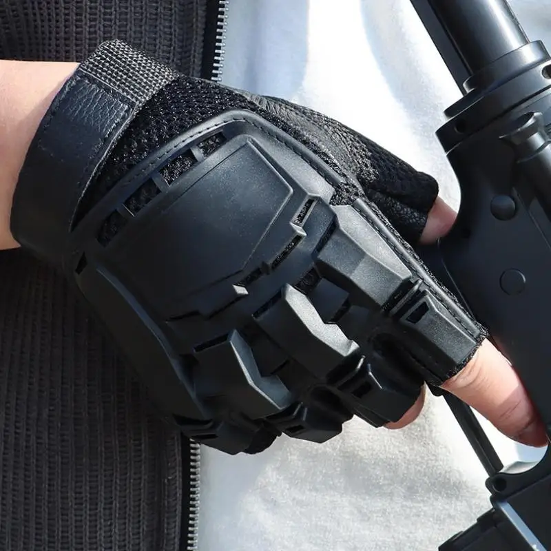 قفازات تكتيكية Airsoft قفازات الرماية للرجال القتالية الألوان التدريب تسلق نصف اصبع قفازات الرجال في الهواء الطلق #3