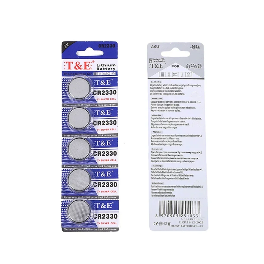 100PCS CR2330 Button Cell battery cr2330 BR2330 ECR2330 2330 Car Remote Control LED Flash 3V Lithium Battery Coin Batteries