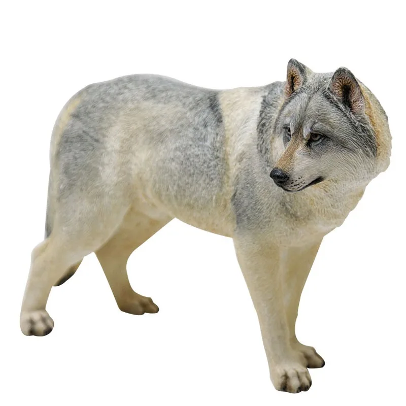 

New prairie wolf simulation animal model home jewelry car small ornaments with troops playing figures