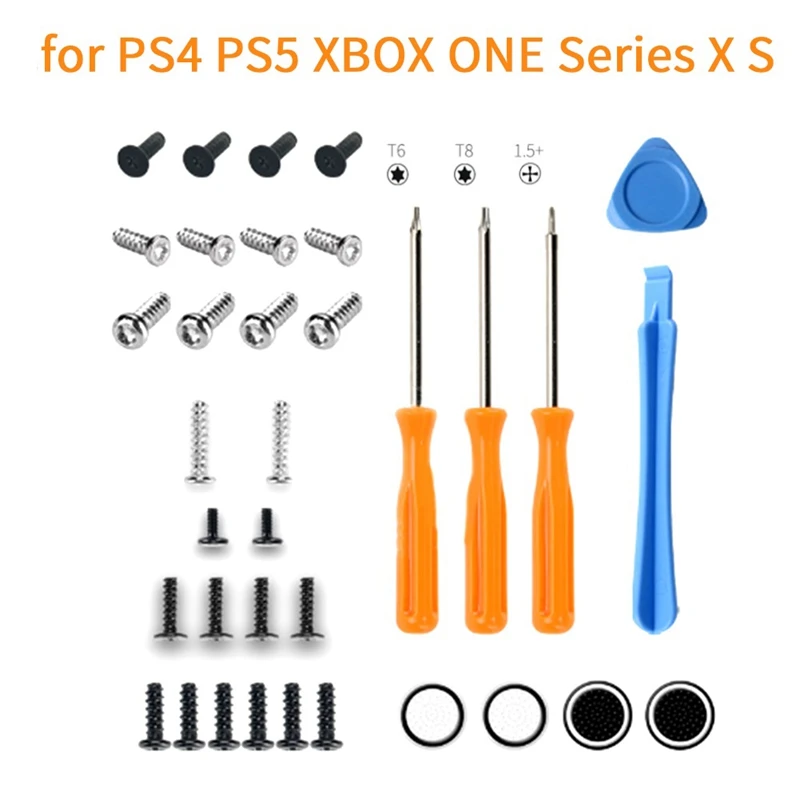 

1Set Replacement Accessories For PS4 PS5 ONE Series X S Handle Repair With Cross T6T8 Screw Set Handle Repair Tool