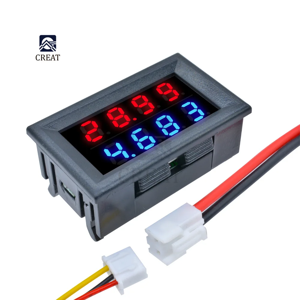 High Precision Dual LED Digital Display Voltmeter Ammeter 4 Bit Red/Blue Red/Red Voltage Current Meter DC 4-28V 10A