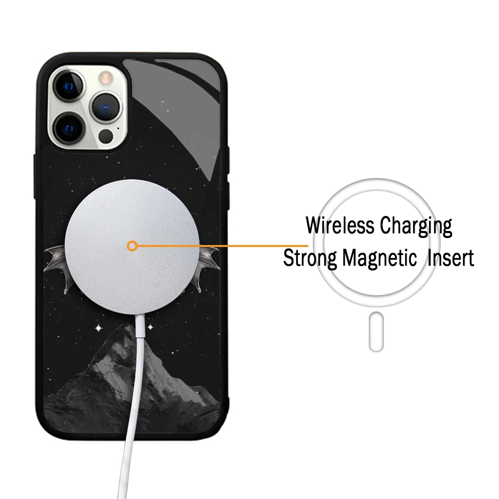 A C- Court Of Mist-and Fury Phone Case For IPhone 11 12 13 14 15 Plus Pro Max Mirror Acrylic Cover For Magsafe Wireless Charging