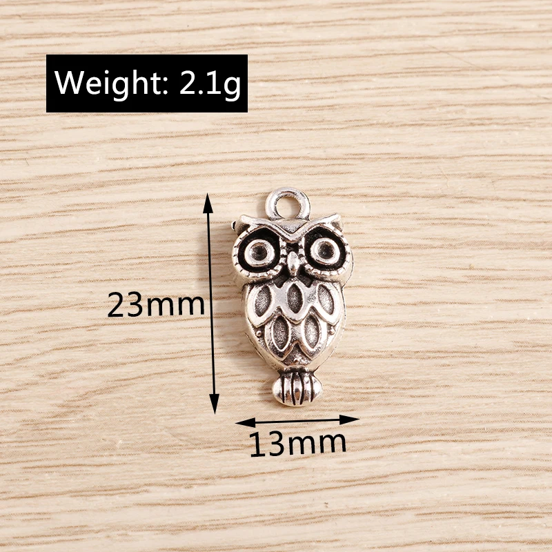 10pcs 13x23mm Cartoon Animal Charms Alloy Owl Charms Pendants for Jewelry Making Earrings Necklaces Bracelet DIY Crafts Supplies