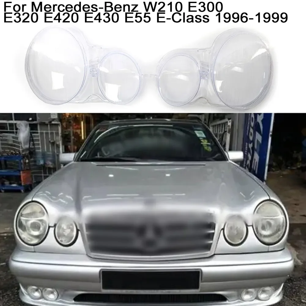 

Поп левая/правая фара, прозрачная крышка объектива, абажур, подходит для Mercedes Benz W210 C-Class 1996-1999, автомобильные аксессуары в виде ракушки