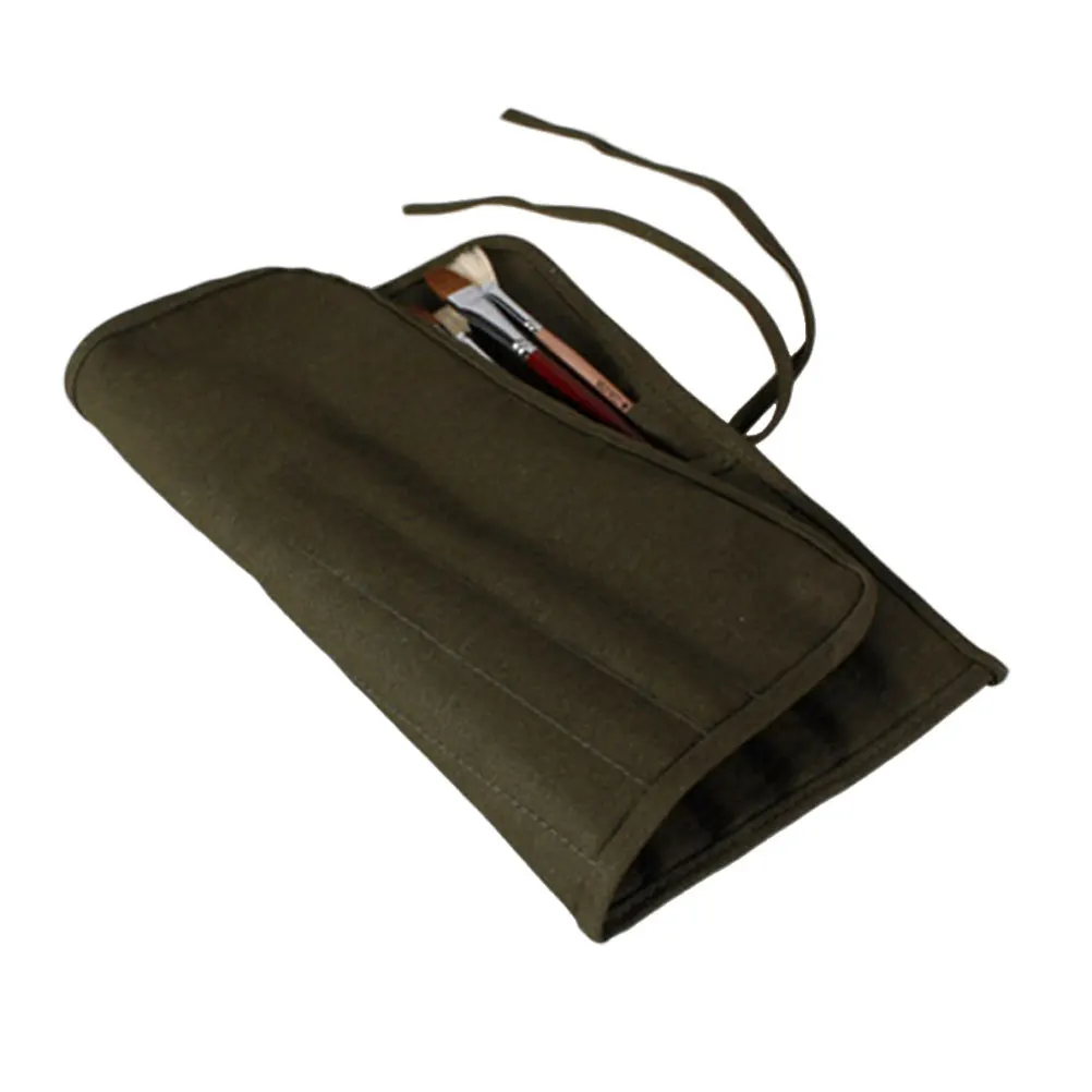 

22 Slots Artist Paint Brush Holder Canvas Rollup Durable Oil Watercolor Brush Storage Organizer Portable Canvas Pouches