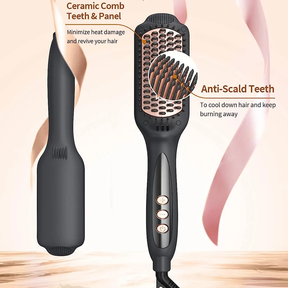 Electric Power Ceramic Straightener Brush for Smooth Frizz- Hair - view 3