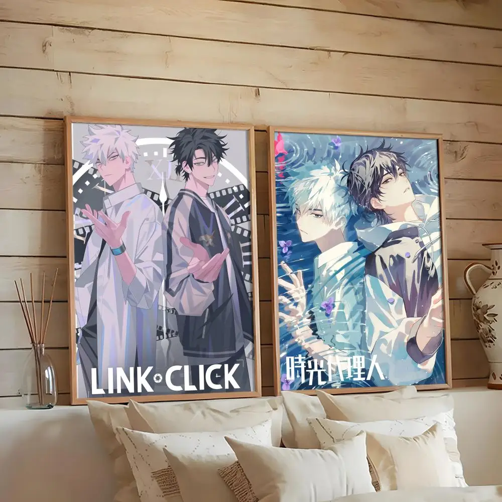 애니메이션 L-Link C-Click 현대 벽 예술 포스터 스티커 거실 침실 바 홈 장식 벽화 그림 장식