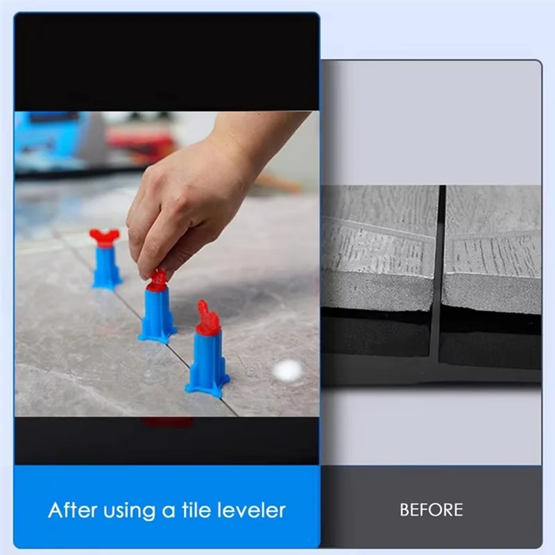 AT19-Internal Screw Leveler With T-Pin 20 Pcs Reusable Tile Leveler Spacer Tool For Wall Floor Tile Adjustment