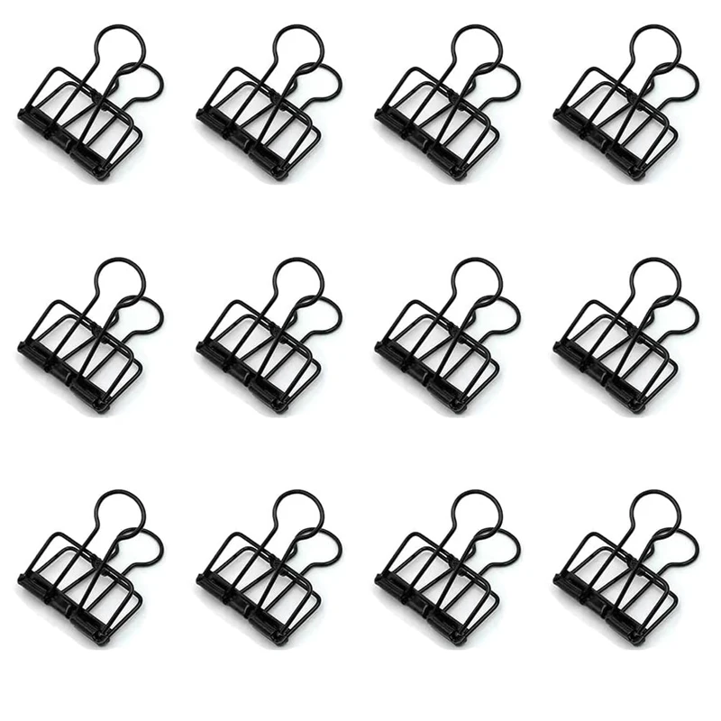 

10Pcs Mini Paper Clip Black Sliver Binder Clips Page Holder Office Study Binder Clips Photo Clamp Office School Desk Organizer