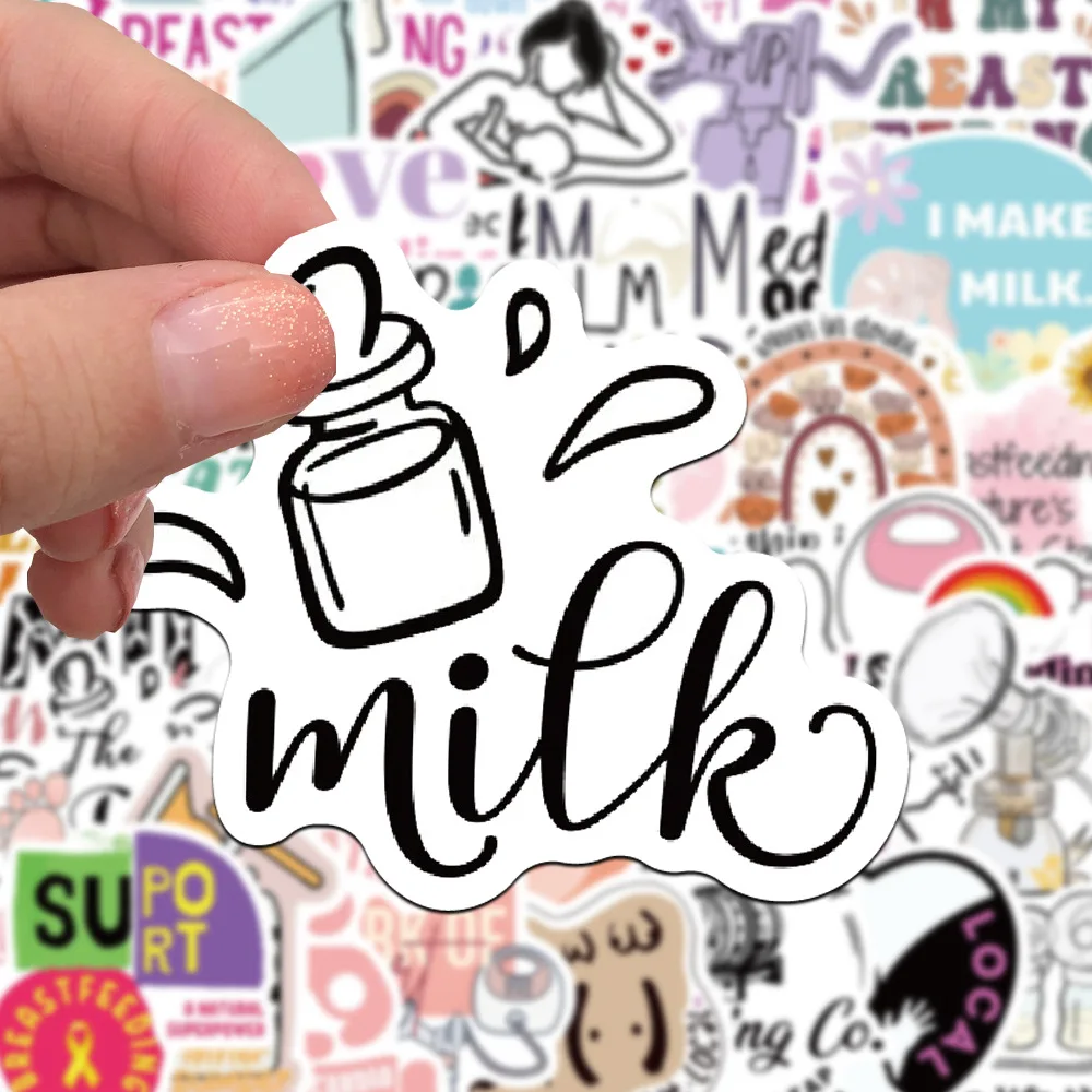 

50PCS Breastfeeding and Pregnancy Stickers Cartoon Graffiti DIY Door Refrigerator Phone Case Luggage Waterproof Decal Kids Gifts